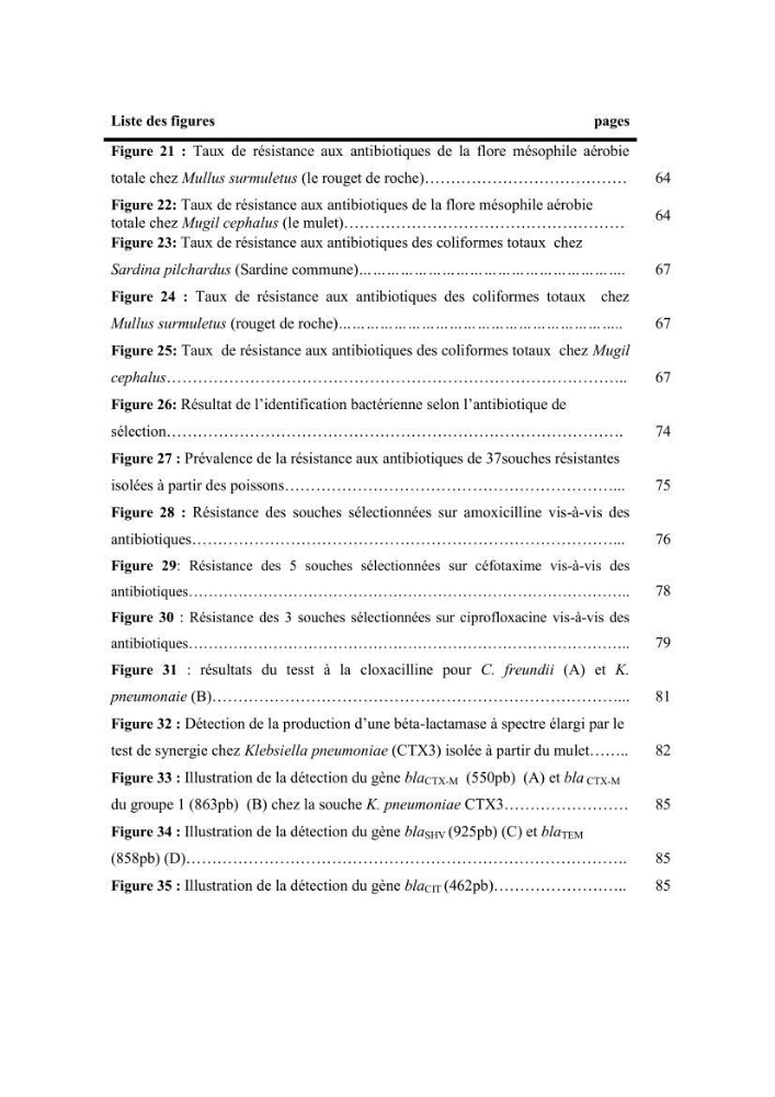 Evaluation et caractérisation de la résistance aux antibiotiques chez des bactéries à Gram négatif isolées à partir de milieux et d’animaux aquatiques