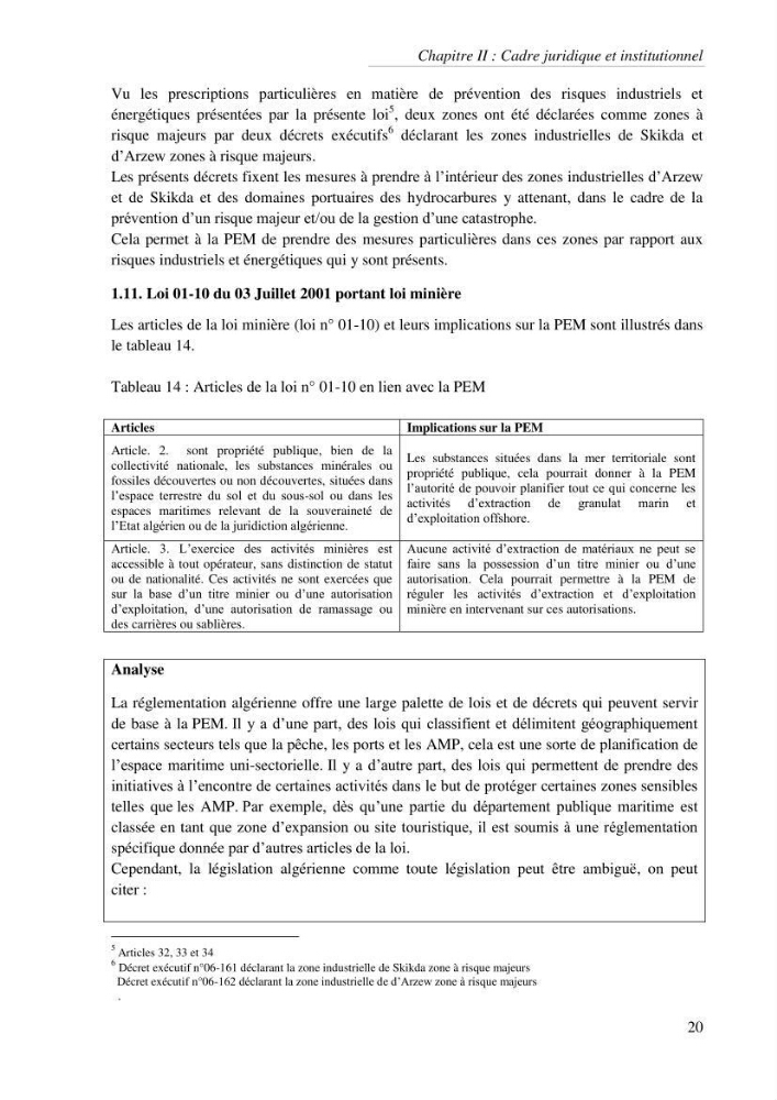 Etat des lieux de la planification de l\'espace maritime en Algerie