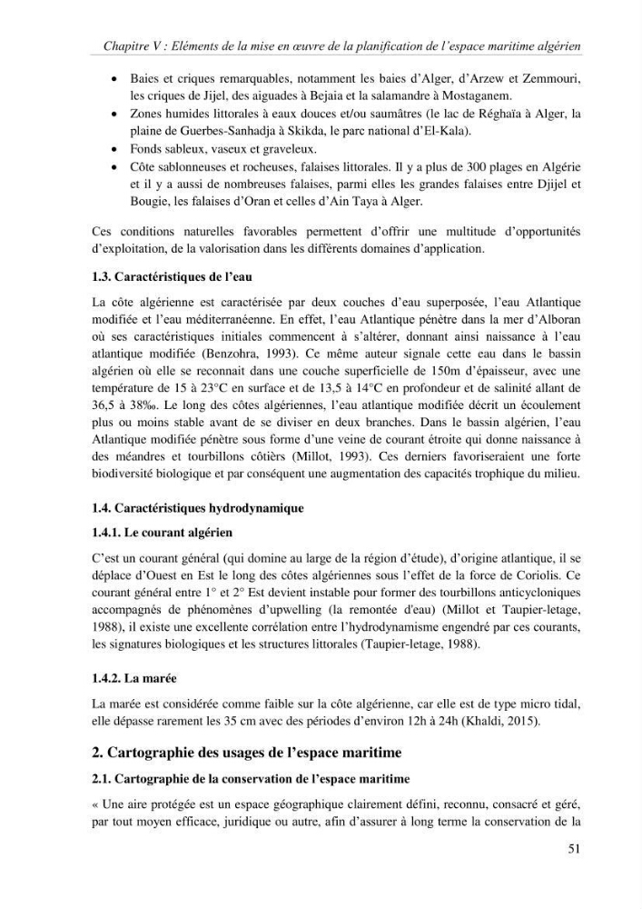 Etat des lieux de la planification de l\'espace maritime en Algerie