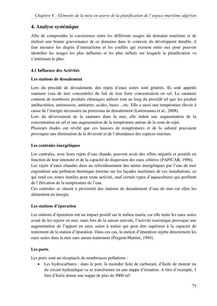 Etat des lieux de la planification de l\'espace maritime en Algerie