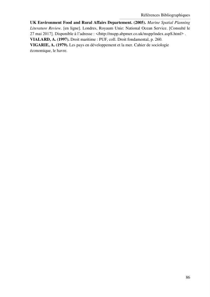 Etat des lieux de la planification de l\'espace maritime en Algerie