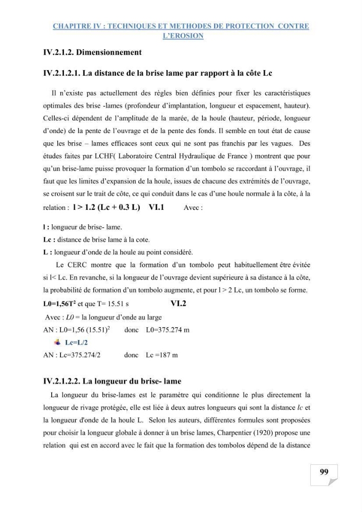 Etude de protection du rivage d\'el kettar-cherchell: