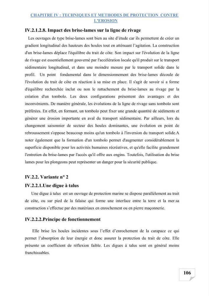 Etude de protection du rivage d\'el kettar-cherchell: