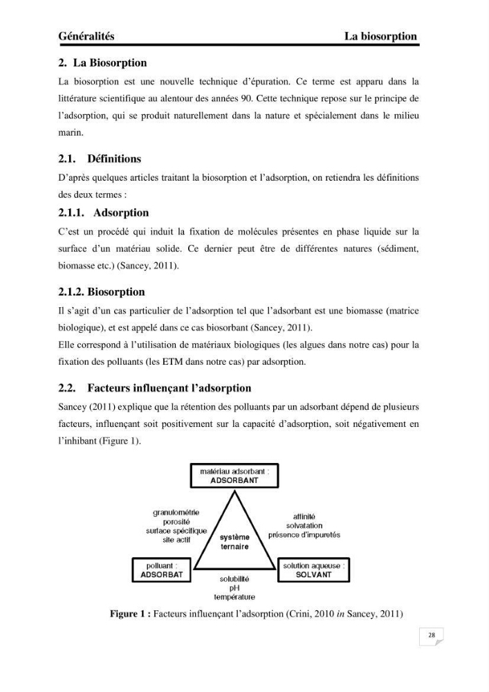 Etude de la biosorption des éléments traces métaliques (Pb2+,Cd2+,et Zn2+) sur une biomasse marine