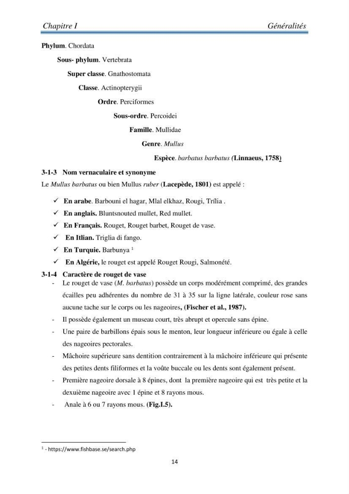 Contribution à l’étude bioéconomique de la pêche chalutière cas de rouget de vase ( Mullus barbatus) de la région centre du bassin Algérien: