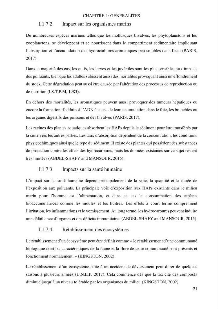 Evaluation du pouvoir de rétention des hydrocarbures aromatiques polycycliques dans la matrice sédimentaire de la baie d’El Djamila