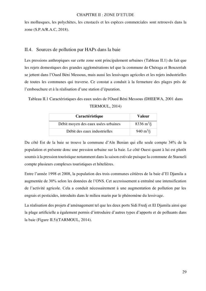 Evaluation du pouvoir de rétention des hydrocarbures aromatiques polycycliques dans la matrice sédimentaire de la baie d’El Djamila