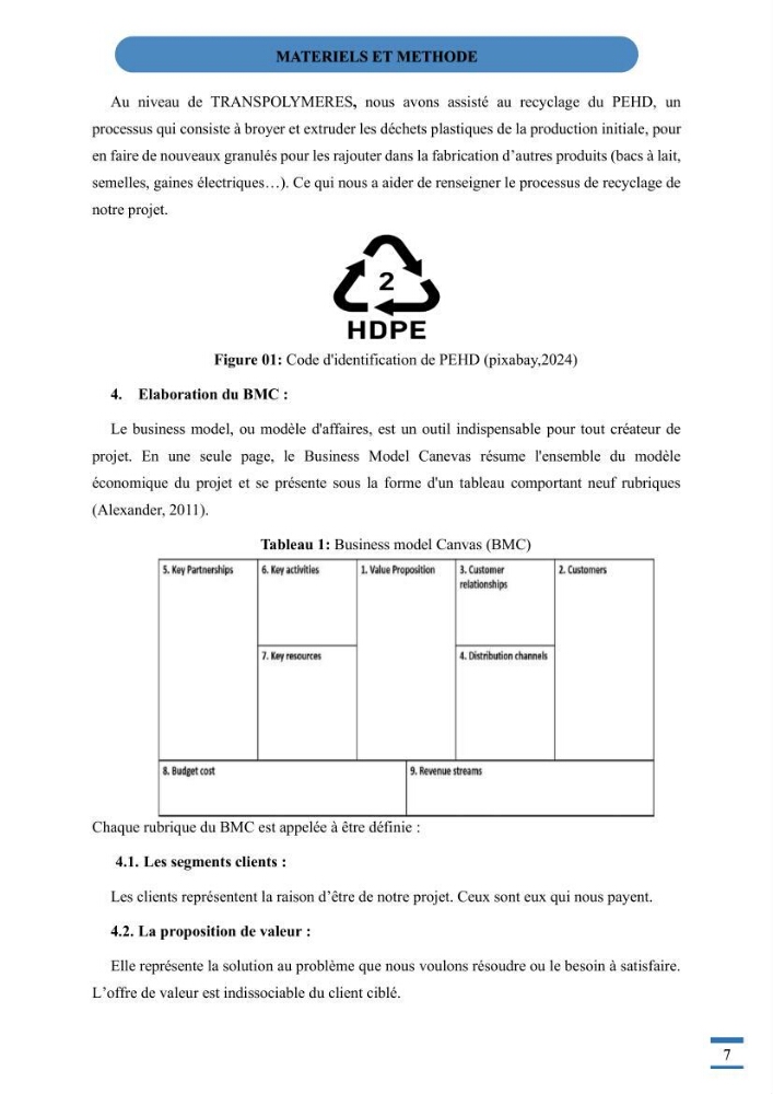 Recyclage et valorisation des déchets thermoplastiques entreprise de fabrication de caisse a poisson en polyethylene haute densité ( PEHD)