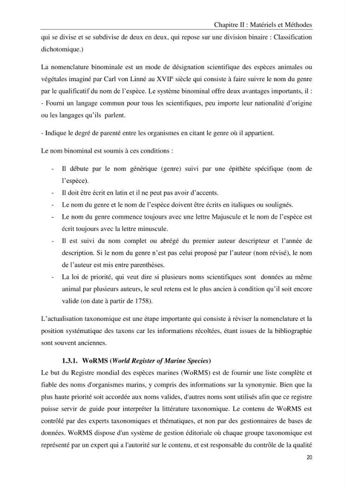 Inventaire et systematique des echinodermes de la côte Algérienne