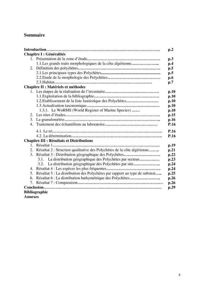 Actualisation de l’inventaire national des Polychètes de la côte algérienne