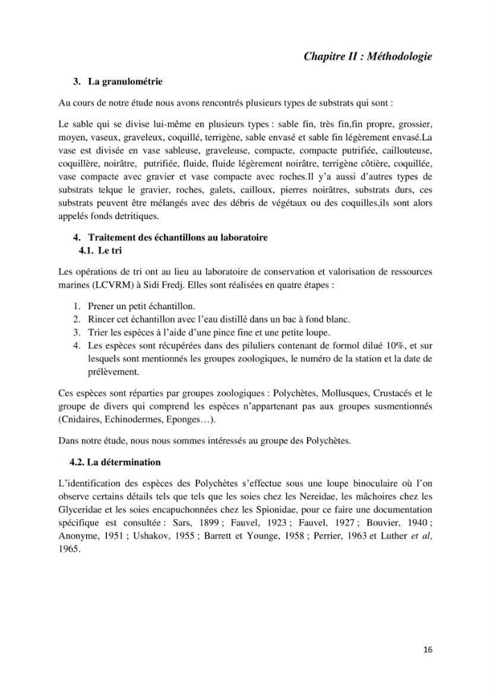 Actualisation de l’inventaire national des Polychètes de la côte algérienne