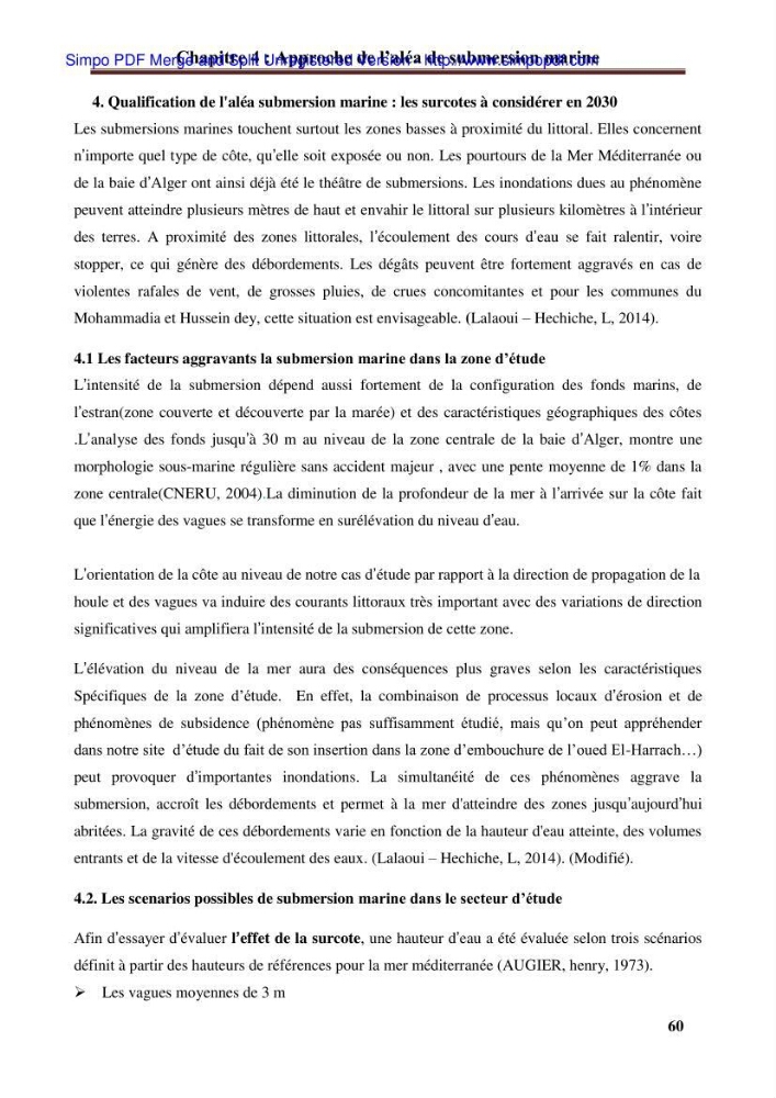 Approche systématique pour la gestion du risque de submersion marine (Hussein dey et El mohammadia)