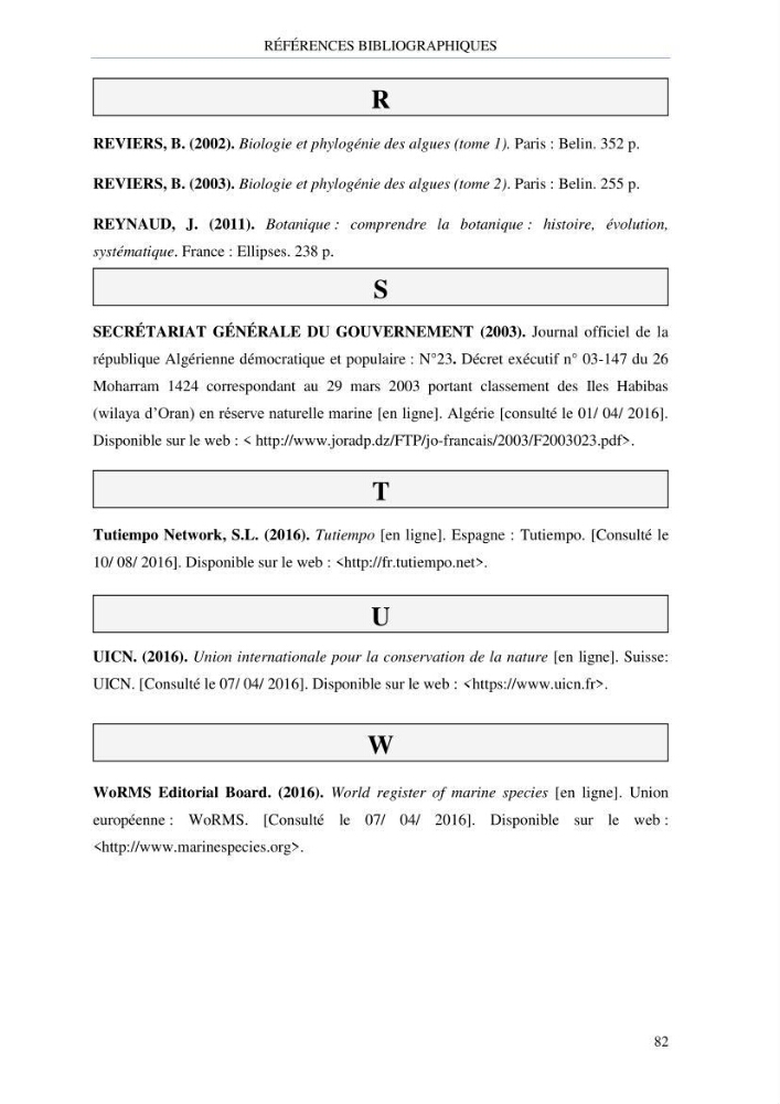 inventaire de la faune et de la flore marine d\'intérêt écologique des sites remarquables de la côte Ouest Algérienne