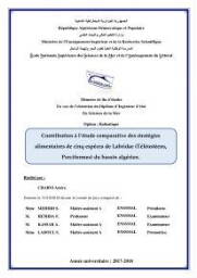 Contribution à l’étude comparative des stratégies alimentaires de cinq espèces de Labridae (Téléostéens, Perciformes) du bassin algérien.: