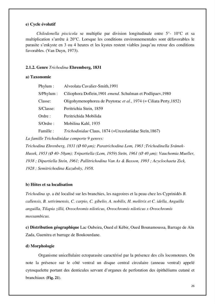 Inventaire de la parasitofaune des poissons dulcicoles d\'Algérie: