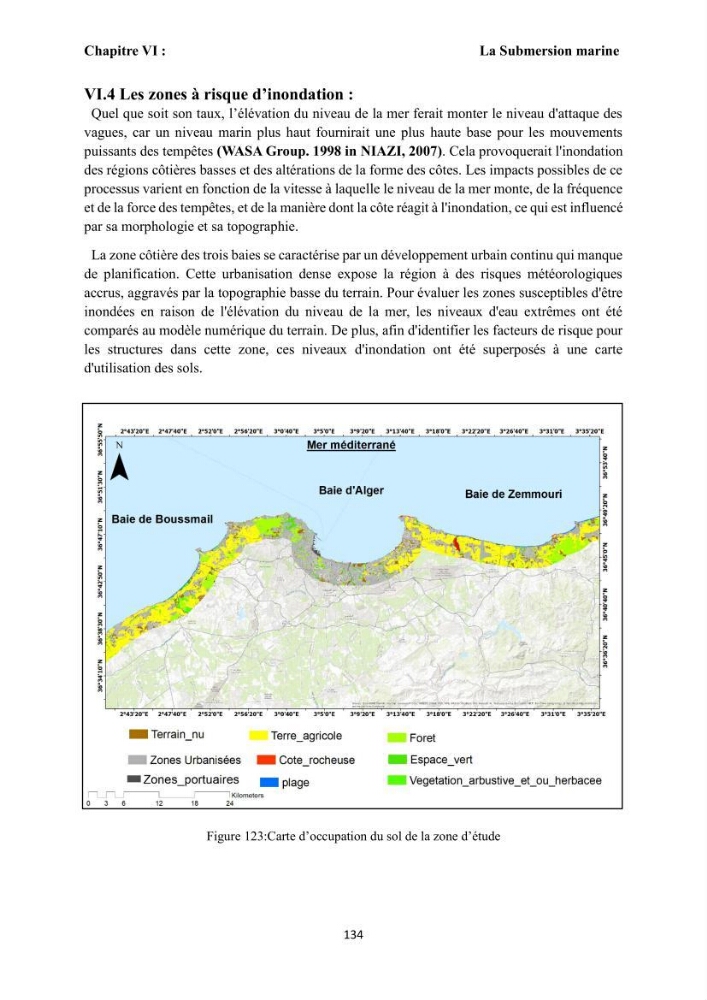 Modélisation et cartographie de la vulnérabilité du littoral centre algérien face aux risques d\'inondation et de submersion marine