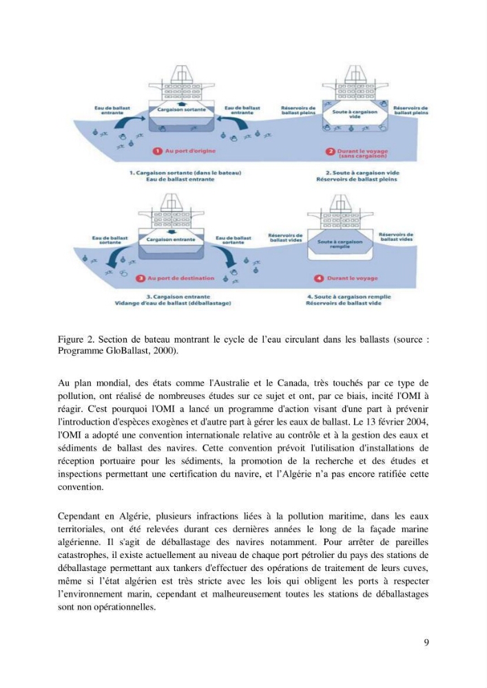 Inventaire des espèces introduites par les eaux de ballast et les coques des navires dans le port de Bejaia et un essai de compréhension de l’origine des espèces classées introduites au niveau de l’île Plane (Oran):
