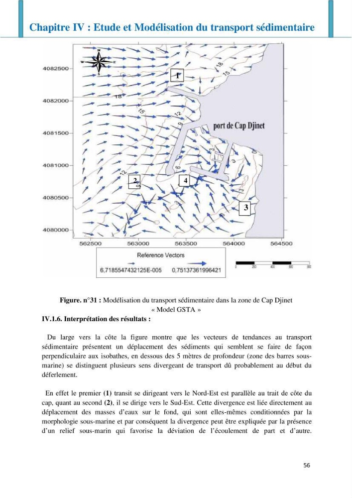 Impact des infrastructures littorales sur l\'évolution du trait de côte dans une zone soumise à un fort transit sédimentaire: cas du port de Cap djinet