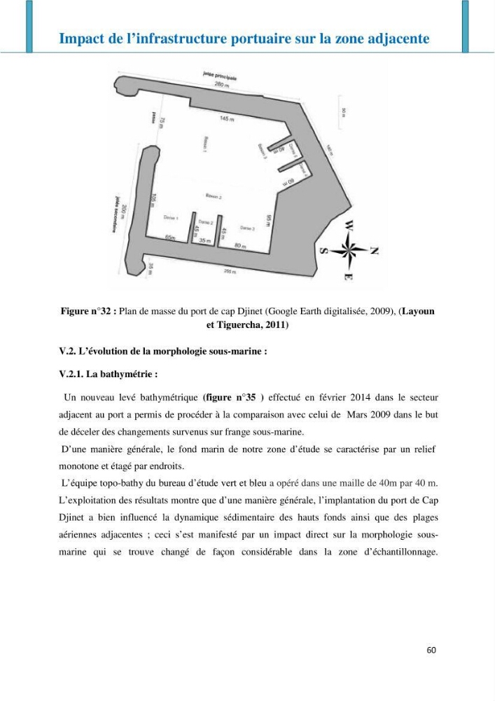 Impact des infrastructures littorales sur l\'évolution du trait de côte dans une zone soumise à un fort transit sédimentaire: cas du port de Cap djinet