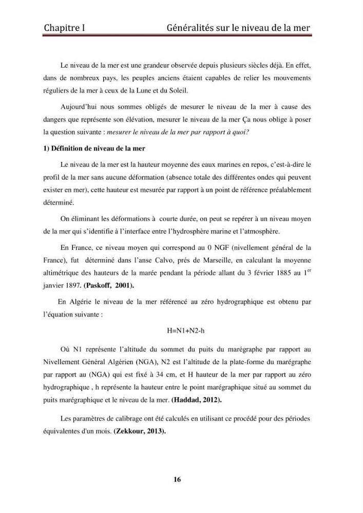 Traitement informatique d\'un signal du niveau de la mer