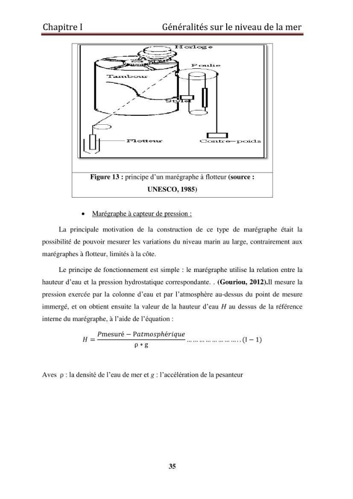 Traitement informatique d\'un signal du niveau de la mer