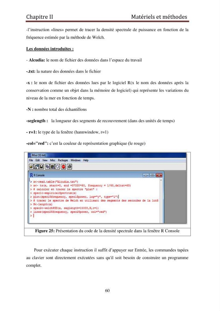 Traitement informatique d\'un signal du niveau de la mer