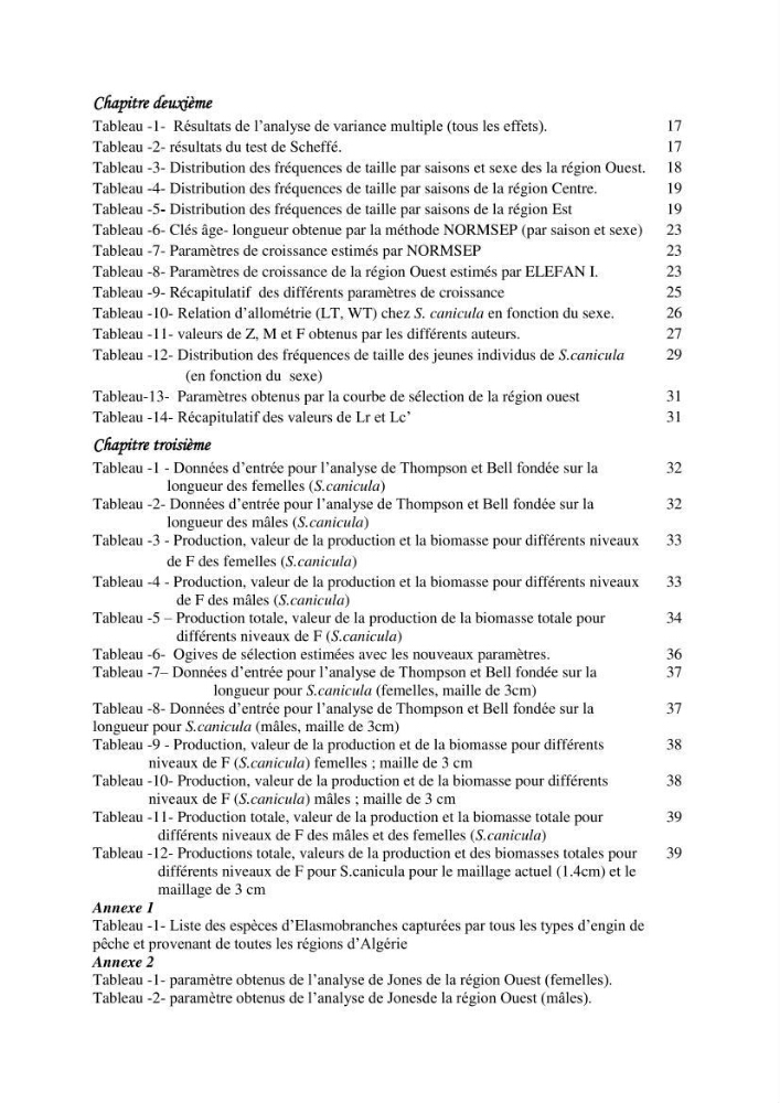 Contribution à l\'étude de la croissance et de l\'exploitation d\'un poisson clasmobranche (scyliorhinus canicula linnaeus, 1758) du bassin Algérien