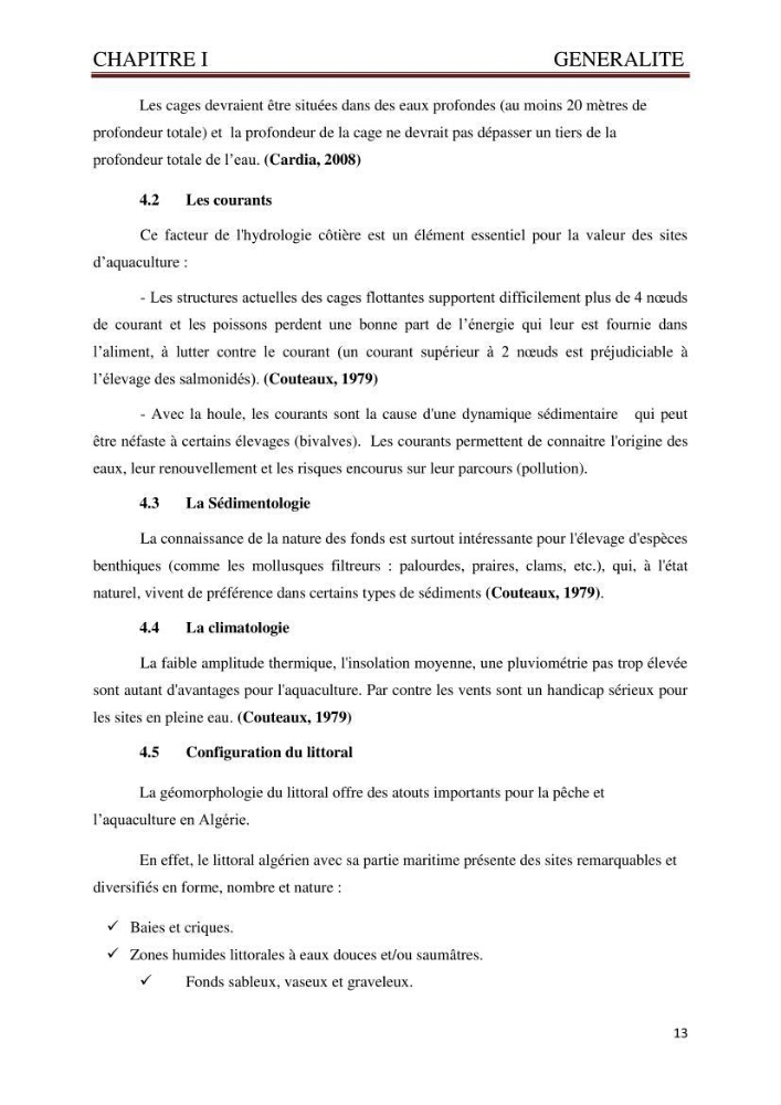 Caractérisation environnementale de la ferme d\'élevage de Daurade Sarl EAM