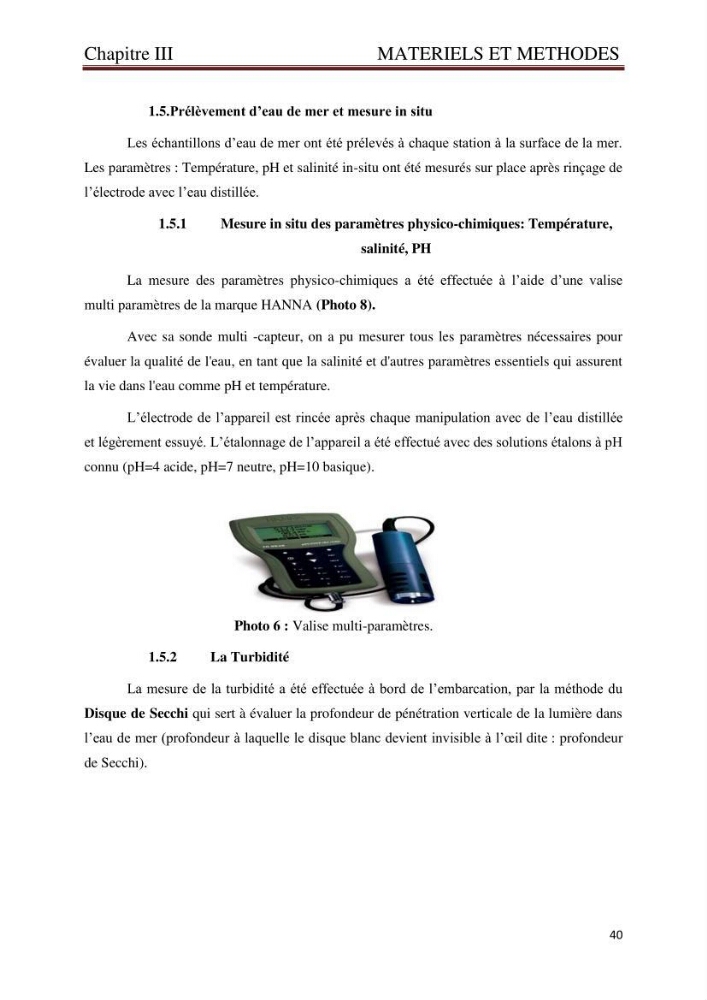 Caractérisation environnementale de la ferme d\'élevage de Daurade Sarl EAM