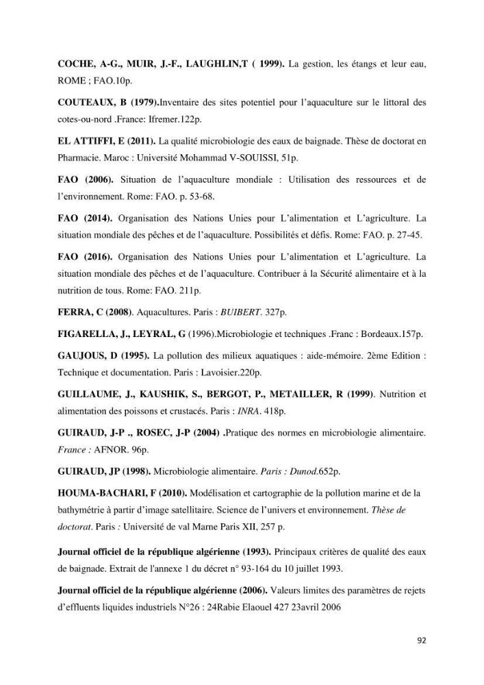 Caractérisation environnementale de la ferme d\'élevage de Daurade Sarl EAM