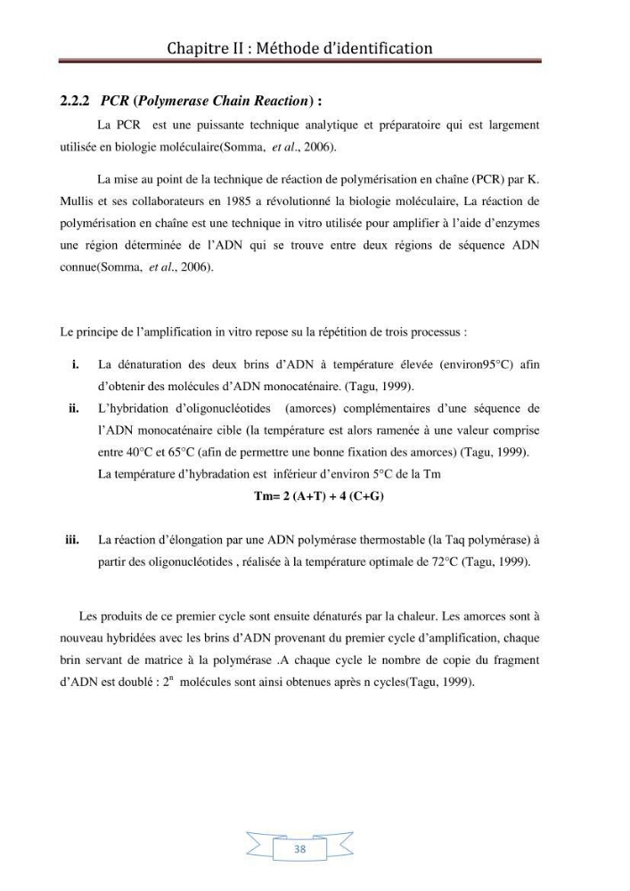 Recherche bibliographique sur les techniques de génétique moléculaire et leurs applications dans l\'identification des especes de poissons
