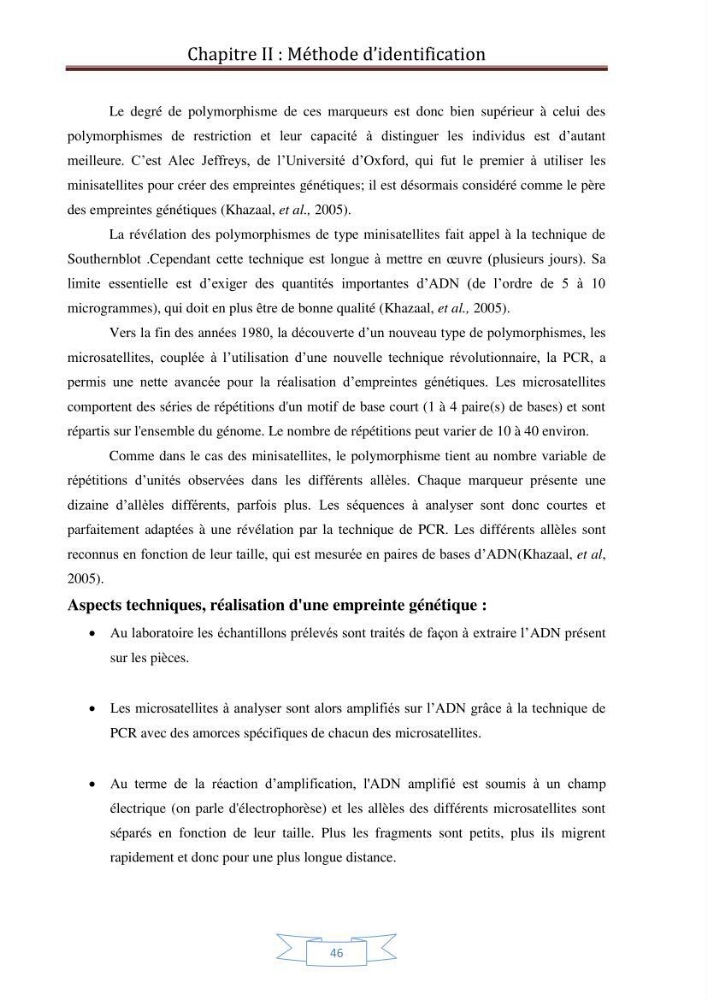Recherche bibliographique sur les techniques de génétique moléculaire et leurs applications dans l\'identification des especes de poissons