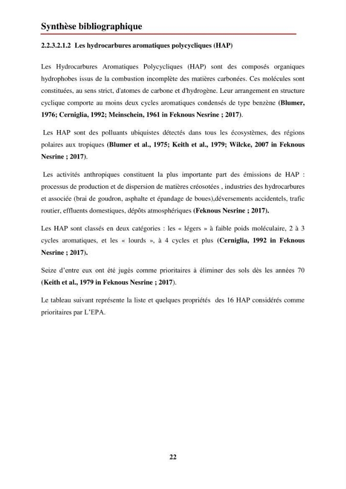 Evaluation de taux des hydrocarbures aromatiques polycycliques dans le foie et la chair du rouget de vase (Mullus barbatus) dans la baie de Bousmail