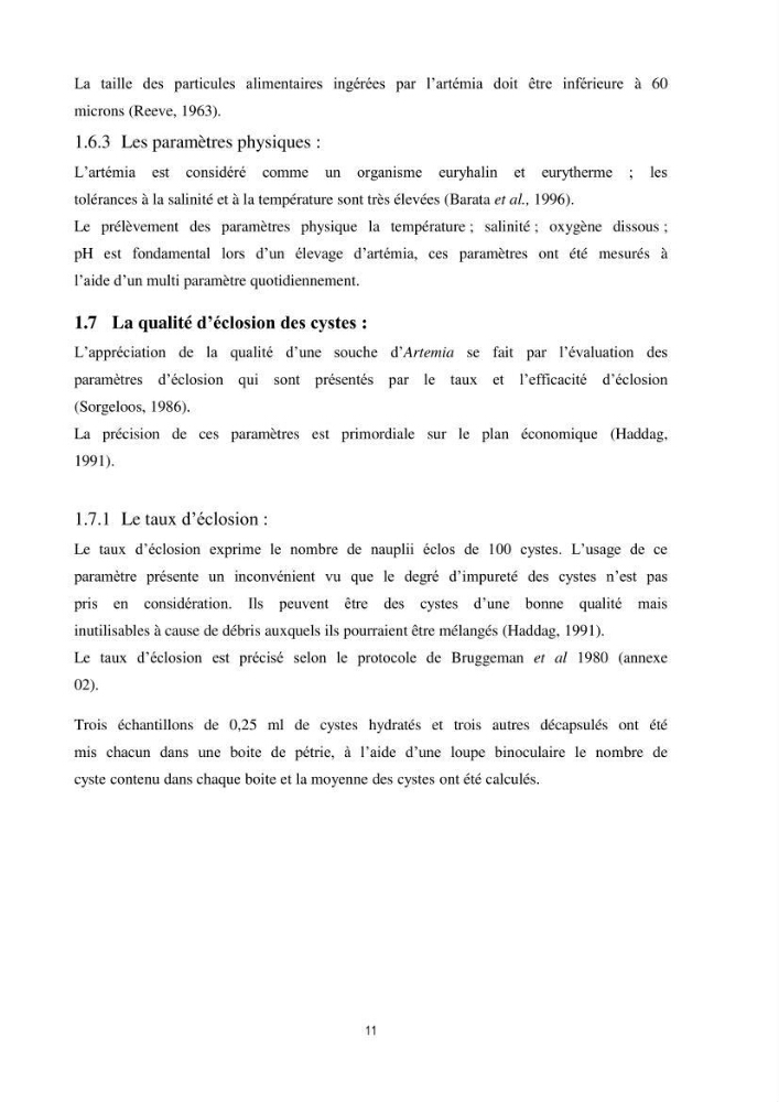 Mise en évidence des performances d\'élevage de différentes souches d\'Artémiz salina existantes en Algerie