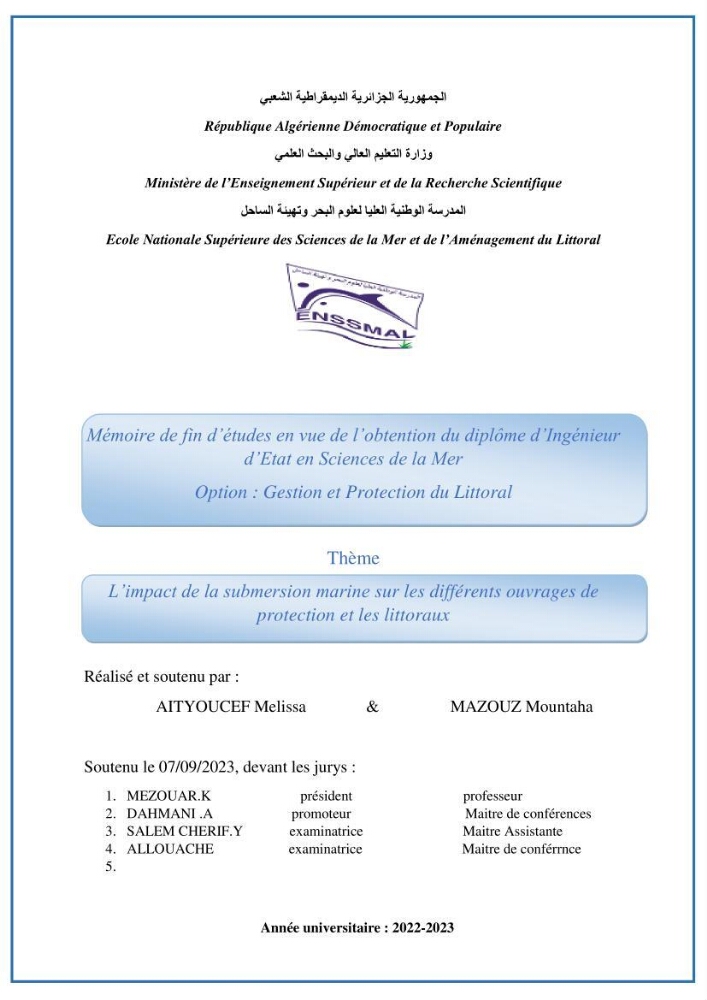 L’impact de la submersion marine sur les différents ouvrages de protection et les littoraux