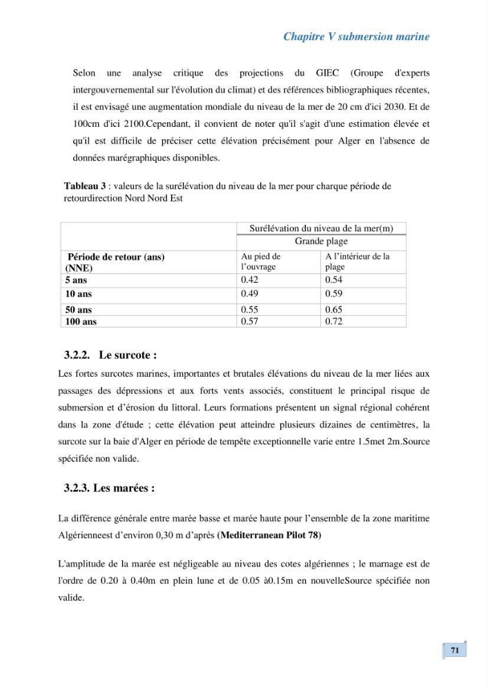 L’impact de la submersion marine sur les différents ouvrages de protection et les littoraux