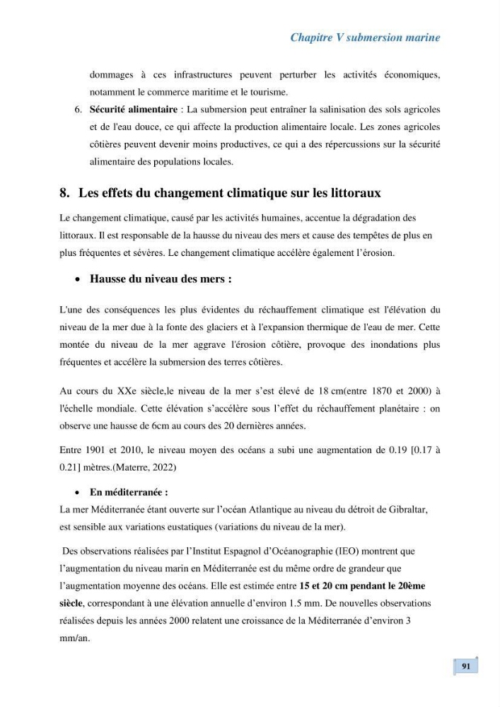 L’impact de la submersion marine sur les différents ouvrages de protection et les littoraux