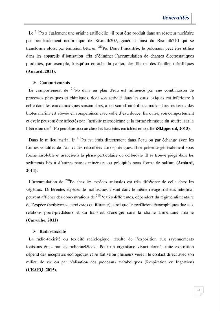 Contribution à l’évaluation des risques environnementaux radioactifs et métalliques sur la biodiversité de quelques organismes marins: