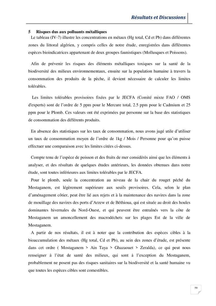 Contribution à l’évaluation des risques environnementaux radioactifs et métalliques sur la biodiversité de quelques organismes marins: