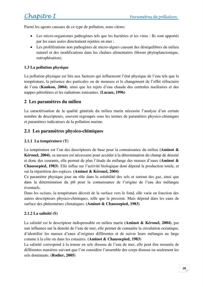 Effets des rejets de la saumure de la station de dessalement de Fouka sur la qualité des eaux: