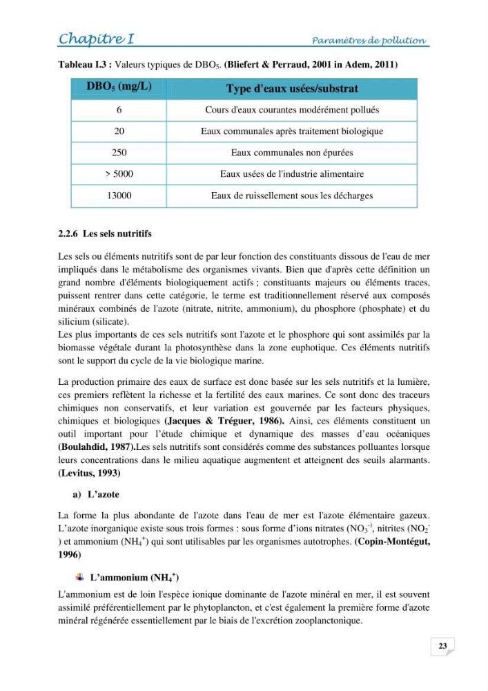 Effets des rejets de la saumure de la station de dessalement de Fouka sur la qualité des eaux: