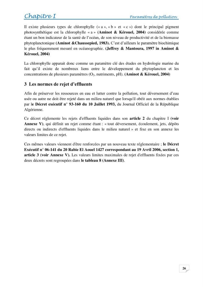 Effets des rejets de la saumure de la station de dessalement de Fouka sur la qualité des eaux: