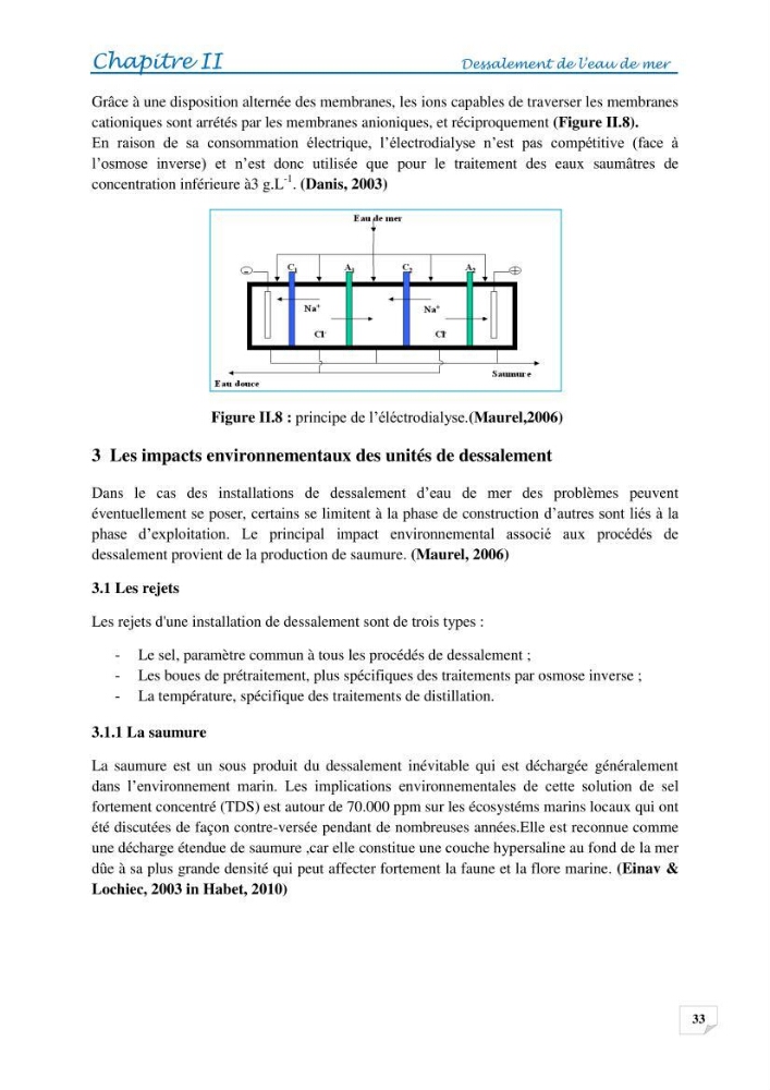 Effets des rejets de la saumure de la station de dessalement de Fouka sur la qualité des eaux:
