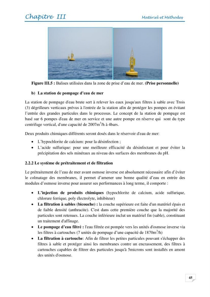 Effets des rejets de la saumure de la station de dessalement de Fouka sur la qualité des eaux: