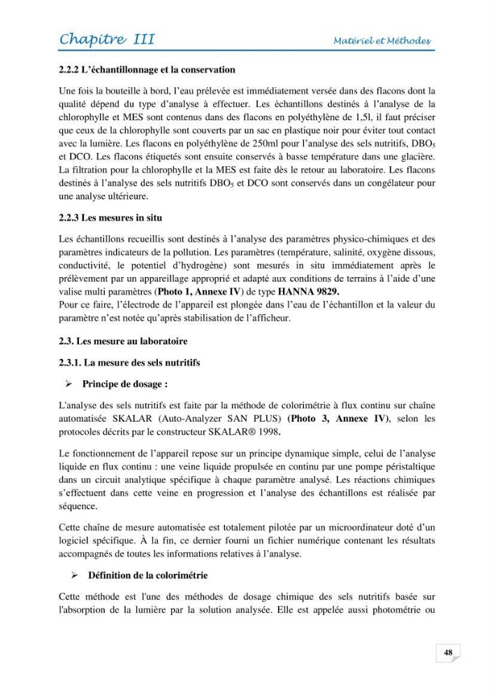 Effets des rejets de la saumure de la station de dessalement de Fouka sur la qualité des eaux: