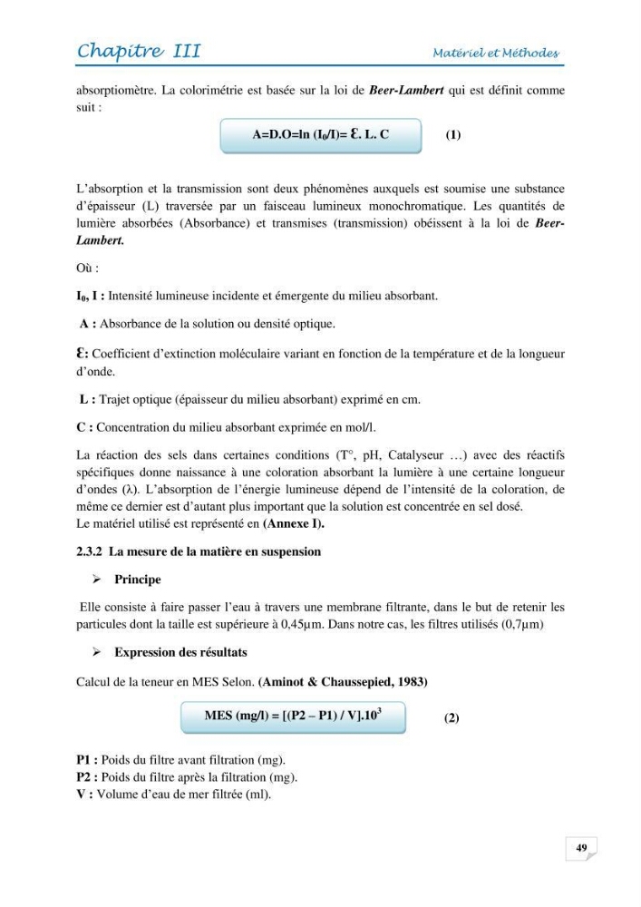 Effets des rejets de la saumure de la station de dessalement de Fouka sur la qualité des eaux: