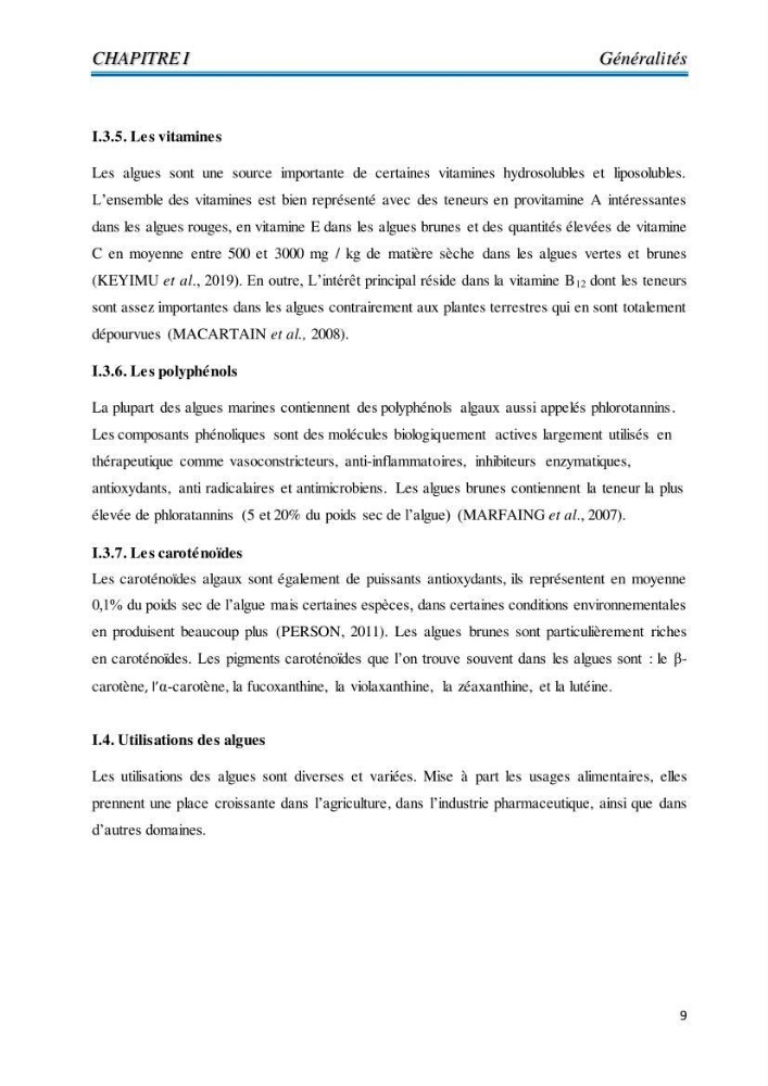 Contribution à l’élaboration d’un complément alimentaire algale destiné à l’amélioration de la pigmentation des poissons d’élevage