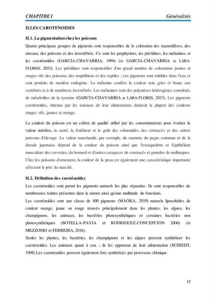 Contribution à l’élaboration d’un complément alimentaire algale destiné à l’amélioration de la pigmentation des poissons d’élevage