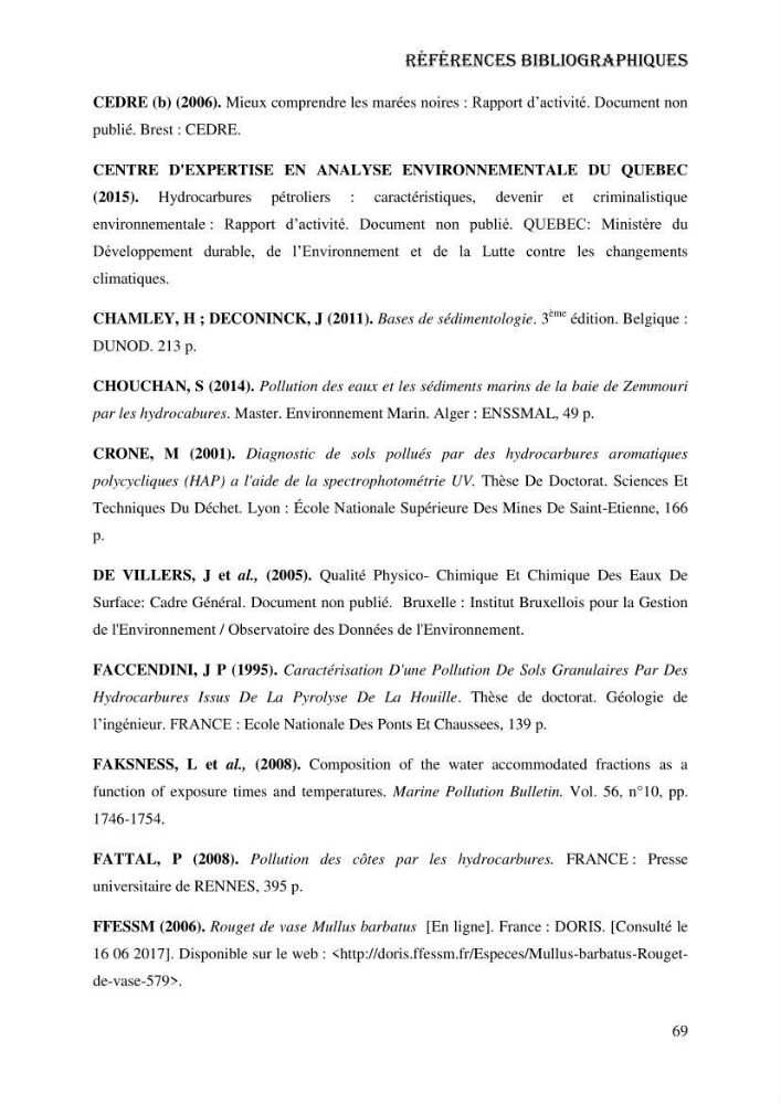 Evaluation de la vulnérabilité bio-morphosédimentaire de la baie de Bou-Ismail face à une pollution potentielle par les hydrocarbures