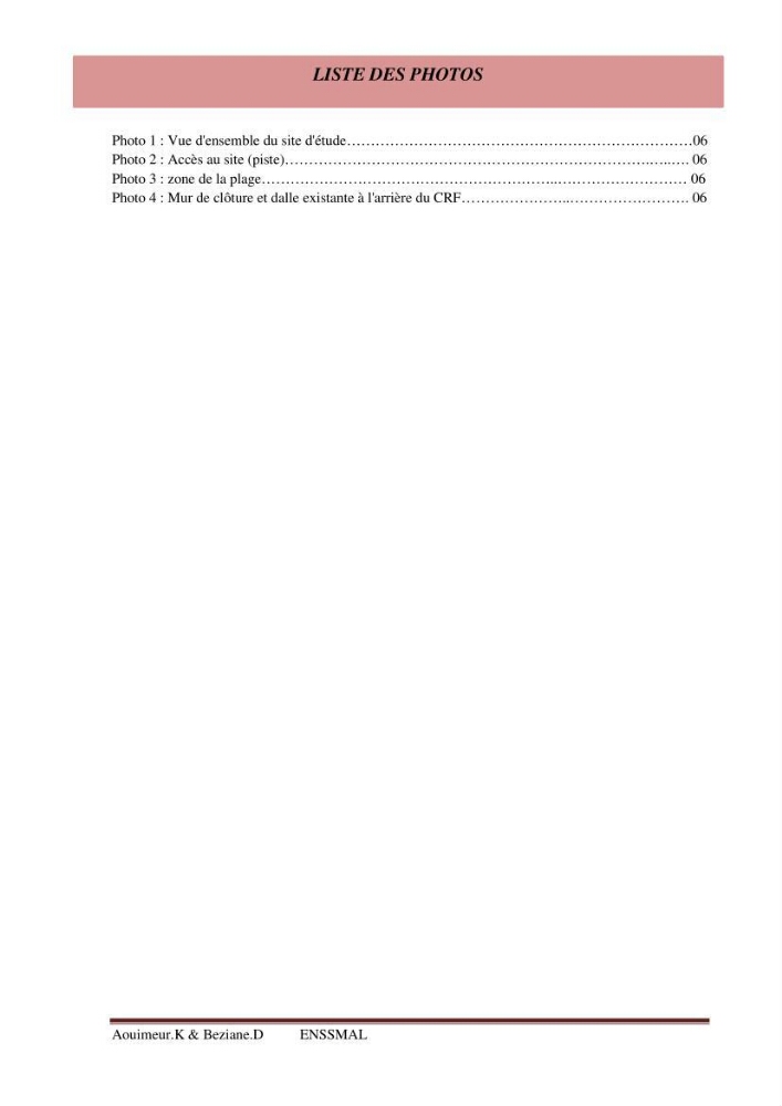 Etude de faisabilité de la protection des rivages du site d\'Ain Tagourait.w.de Tipaza